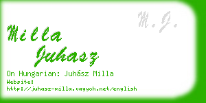 milla juhasz business card